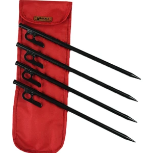 6 Adet Siyah Çadır Çivisi 40 cm ve Taşıma Çantası
