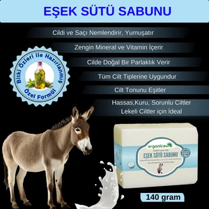 Doğal Eşek Sütü Sabunu 140 gr Tüm Cilt Tipleri Için Anti Aging Etkili B ve E Vitaminli