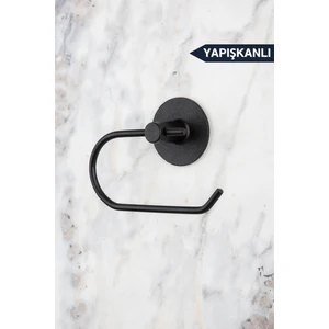 Yapışkanlı Tuvalet Kağıtlığı Ring Serisi Mat Siyah