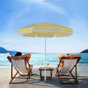 200 cm Plaj Şemsiyesi, Bahçe Şemsiyesi, Balkon Şemsiyesi, Eğilebilen Şemsiye-SARI