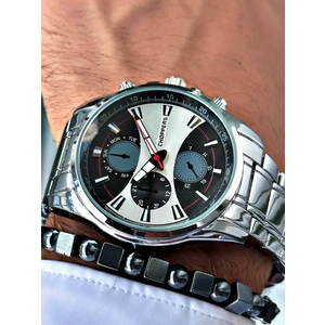 WX652J25 Gümüş Renk Erkek Kol Saati Bileklik Hediyeli