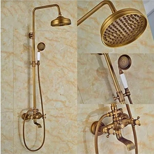 İsaoğlu Yapı Antik Gold Duş Sistemi Klasik Tasarım Batarya Dahil Set Vintage Mat Gold