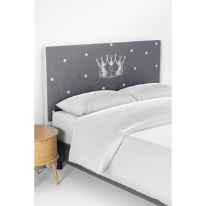 Talia Home Gri Taç Desenli Yatak Baza Başlık Kılıfı TLABK-126