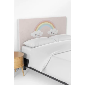 Talia Home Gökkuşağı ve Sevimli Bulut Desenli Çocuk Yatak Baza Başlık Kılıfı TLABK-242