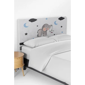 Talia Home Beyaz Sevimli Fil Desenli Çocuk Odası Yatak Baza Başlık Kılıfı TLABK-119