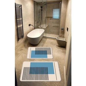 Dekoratif Modern Tasarım Kaymaz Taban Yıkanabilir Ikili Takım Banyo PASPASI(50X60-60X90 Cm)