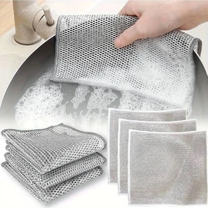 Main Shop 3 Adet Tel Bulaşık Bezi Çizmez Bulaşık Teli Çelik Bez 20X20 cm Çift Katmanlı