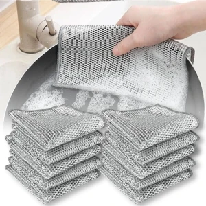 Main Shop 5 Adet Tel Bulaşık Bezi Çizmez Bulaşık Teli Çelik Bez 20X20 cm Çift Katmanlı