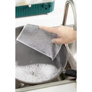 Main Shop 5 Adet Tel Bulaşık Bezi Çizmez Bulaşık Teli Çelik Bez 20X20 Çift Katmanlı Inox Tel Bez