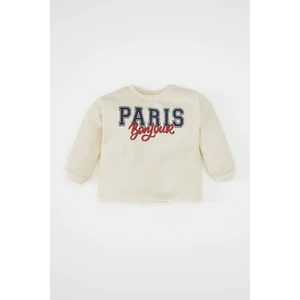 Kız Bebek Bisiklet Yaka Baskılı Sweatshirt D2184A524AU