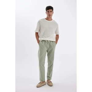 %100 Pamuk Yazlık Jogger Pantolon Dar Paça Beli Bağcıklı Lastikli Cepli Z6475AZ24AU