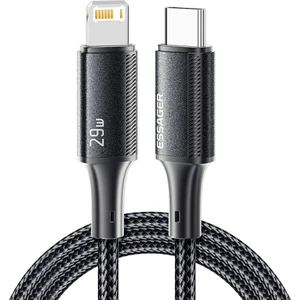 Forestl Digital 3m C-L Pd 29W Hızlı Şarj Kablosu Type-C-Lightning Veri Kablosu-Siyah (Yurt Dışından)