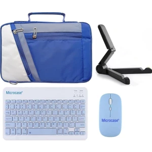 Xiaomi Redmi Pad Pro 12 Inch Tablet Uyumlu Tablet Çanta+Türkçe Bluetooth Klavye +Mouse+ Standı-Mavi AL4384