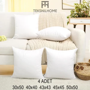 Teksnil Home | 4 Adet Kırlent Iç Yasıtk | Boncuk Silikon | 5 Ebat | Premium | Koltuk Dekor Yastığı 43x43