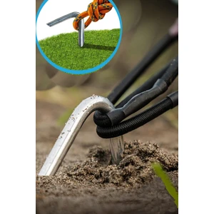 Kamp Çadırı Kazığı Bahçe Tente Gölgelik Şemsiye Sabitleme Kazıkları Metal 20 cm 4 Adet