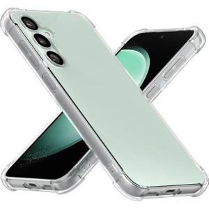 Galaxy S23 Fe Uyumlu Şeffaf Silikon Kılıf Darbe Önleyici Köşe ve Kamera Korumalı Yüksek Koruma
