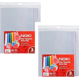 10'lu Hazır Defter Kabı A4 Şeffaf Yapışkanlı 2 Paket
