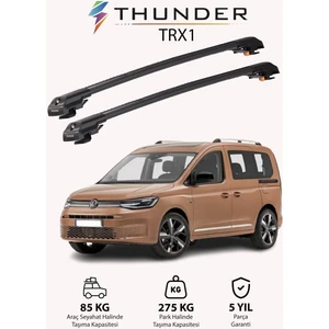 Volkswagen Caddy 2020-SONRASI Trx1 Thunder Carrier Kilitli Ara Atkı Taşıyıcı Tavan Barı Gri