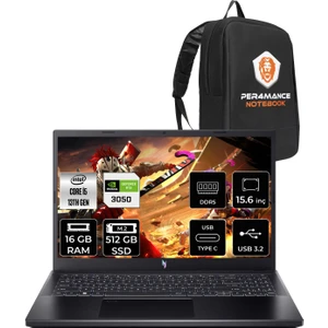 Nitro V 15 Intel Core I5 13420H 16GB 512GB SSD RTX3050/6GB 144Hz 15.6" Fhd Fdos Taşınabilir Bilgisayar NH.QNCEY.002 & Per4 Çanta NHQNCEY002P307