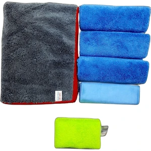 Superclean Mikrofiber Lüks Oto Temizlik Seti Uber Kurulama + Cam Bezi + 3'lü Cila Bezi