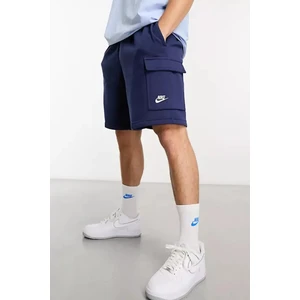 Sportswear Clup Fleece Erkek Lacivert Kargo Cepli Şort