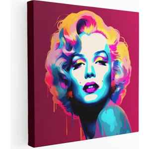 Painted Anarchy Neon Pop Marilyn Monroe Kanvas Tablo, 30X30 cm