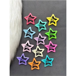 Nisan Kids 12 Adet Rengarenk Yıldız Çıt Çıt Toka