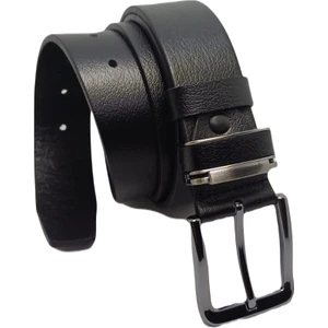 Karalı Deri Deribond Deri Metal Köprülü Erkek Kemer