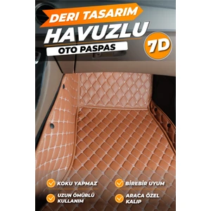 Volkswagen Caddy (2021-2024) Uyumlu Özel Dikim Deri 7d Havuzlu Paspas