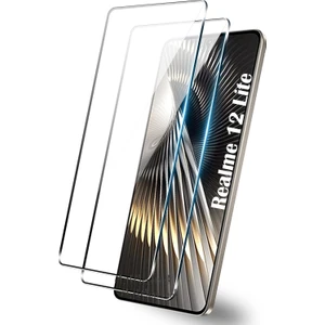 M.TK Moveteck Realme 12 Lite Uyumlu Ekran Koruyucu Kırılmaz Cam 9h Temperli Şeffaf Ekran Camı Tam Koruma Zırh