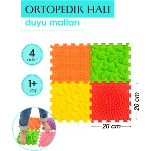 Renkli 4 Modüllü Ortopedik Halı Çocuk duyu matları Renkli Puzzle Çocuk Masaj Halıları OH401