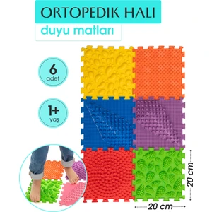 6 Modüllü Ortopedik Halı Çocuk  duyu matları Renkli Puzzle Çocuk Masaj Halıları OH601