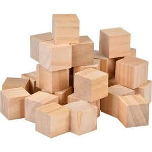 Renkli 2cm Ahşap Küp Blok 20 Adet Tek Renk