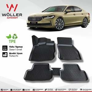 Skoda Superb Paspas 2024 Sonrası 3D Havuzlu Wöller Paspas