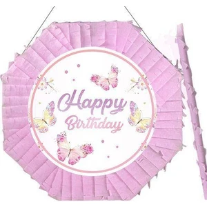 Parti Dükkanım Kelebek Pinyata Pembe 42 Cm + Sopası