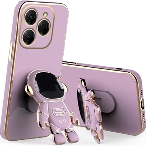 Tecno Spark 20 Pro Kılıf ile Uyumlu Astronot Standlı Silikon Sevimli Kılıflar, Tecno Spark 20 Pro Telefon Kılıfı Funda Ince Kaplama Kamera Koruması Darbeye Dayanıklı Tampon Kapağı (Yurt Dışından)