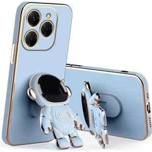 Tecno Spark 20 Pro Kılıf ile Uyumlu Astronot Standlı Silikon Sevimli Kılıflar, Tecno Spark 20 Pro Telefon Kılıfı Funda Ince Kaplama Kamera Koruması Darbeye Dayanıklı Tampon Kapağı (Yurt Dışından)