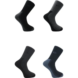 Kardeşler Çorap Erkek Lambswool Termal Yün Kışlık Havlu Kalın Çok Renkli Çorap 4'Lü Paket