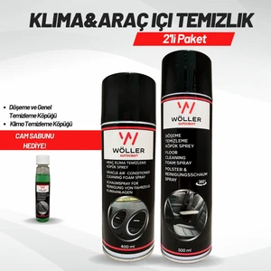 Araç Içi Bakım Seti 2'li Paket Klima Temizleyici Döşeme ve Genel Temizleme Köpüğü