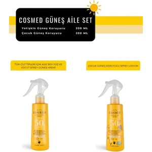 Aile Güneş Bakım Set | Cosmed Yetişkin & Çocuk  Boy Güneş Koruyucu Set