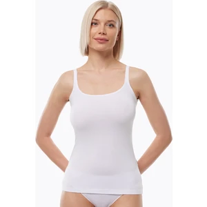 Kadın Beyaz Ince Askılı Sırtı Açık Modal Atlet 1034