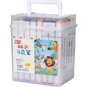 Silky Artist 48'li Çift Taraflı Profesyonel Marker Seti – Özel Mika Çantalı, Sanat ve Tasarım İçin