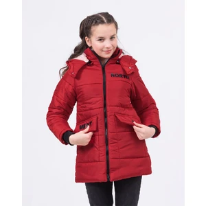 WST Sport Wear Kız Çocuk  Içi Elyaf ve Welsoftlu Kapüşonlu Rüzgar Geçirmez Şişme Kışlık Mont