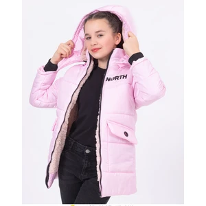WST Sport Wear Kız Çocuk  Içi Elyaf ve Welsoftlu Kapüşonlu Rüzgar Geçirmez Şişme Kışlık Mont
