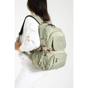 Fcstore Krinkıl Kumaş Suya Dayanıklı Büyük Boy Bej Klinkır Sırt Çantası Laptop Günlük Okul Çanta