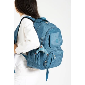 Fcstore Krinkıl Kumaş Suya Dayanıklı Büyük Boy Turkuaz Mavi Klinkır Sırt Çantası Laptop Günlük Okul Çanta