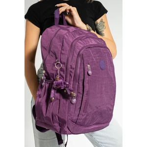 Fcstore Krinkıl Kumaş Suya Dayanıklı Büyük Boy Mor Klinkır Sırt Çantası/laptop Seyahat Okul Çanta