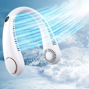Yeni Nesil Boyun Askılı Giyilebilir Mini Fan 5 Kademeli Dijital Göstergeli Boyun Fanı Mini Vantilatör