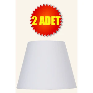 Beyaz Konik Abajur Başlığı 2 Adet Kumaş Çap 35 cm A871