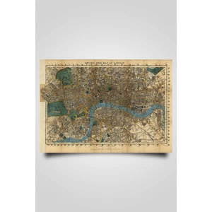 Hari Tasarım 1860 Londra Haritası Çerçevesiz Poster, Tarihi Harita, Harita Sanatı, Map Art Design